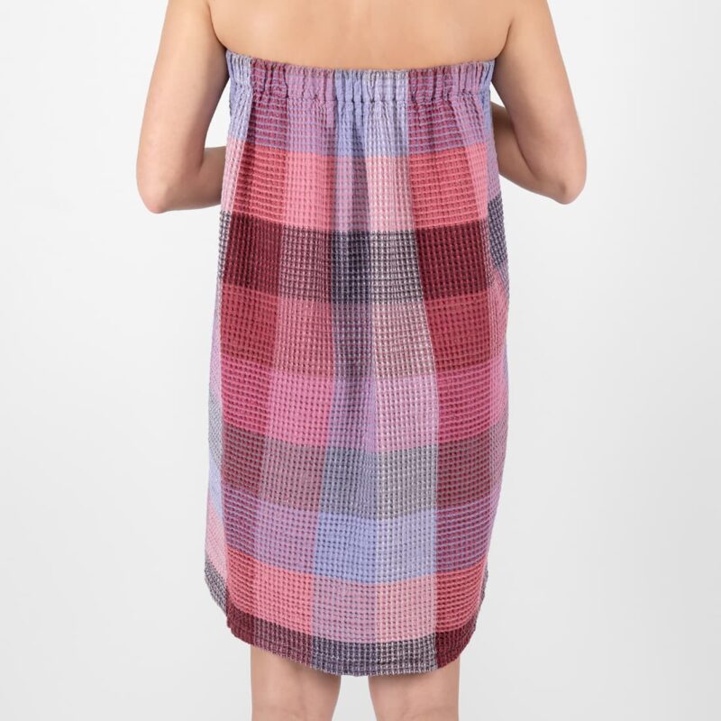 lilac wrap linen towel, bingo with elastic.