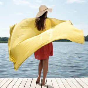 Linen cotton yellow beach towel