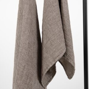 linen bath grey brown towel, waffle.