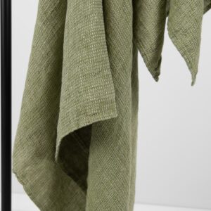 linen green waffle towel waffle.