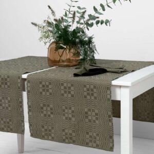 WILLOW green linen cotton table runner