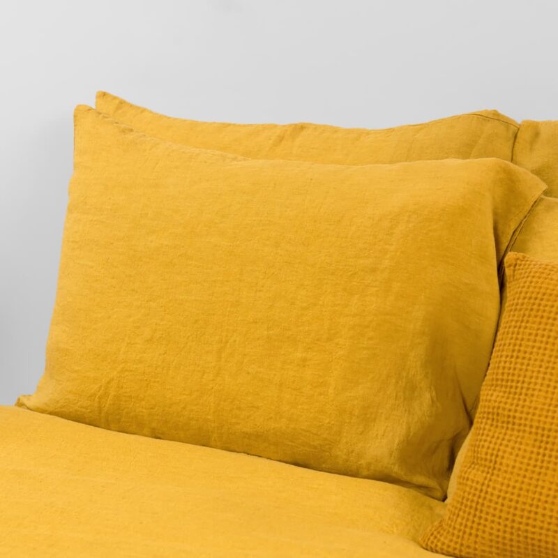 mustard yellow pillow case