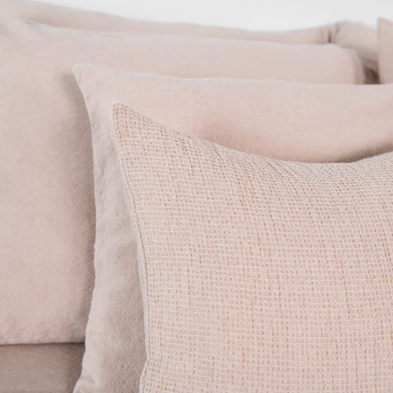 white cocoa linen cushion cover, waffle.