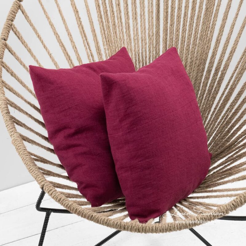 Dark red cushion cover, cherry.