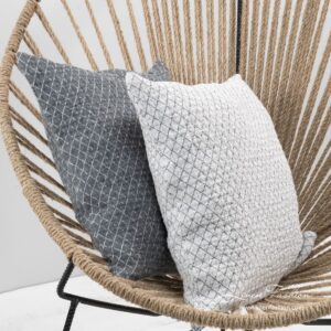 Linen cushion cover in white color, sienna.