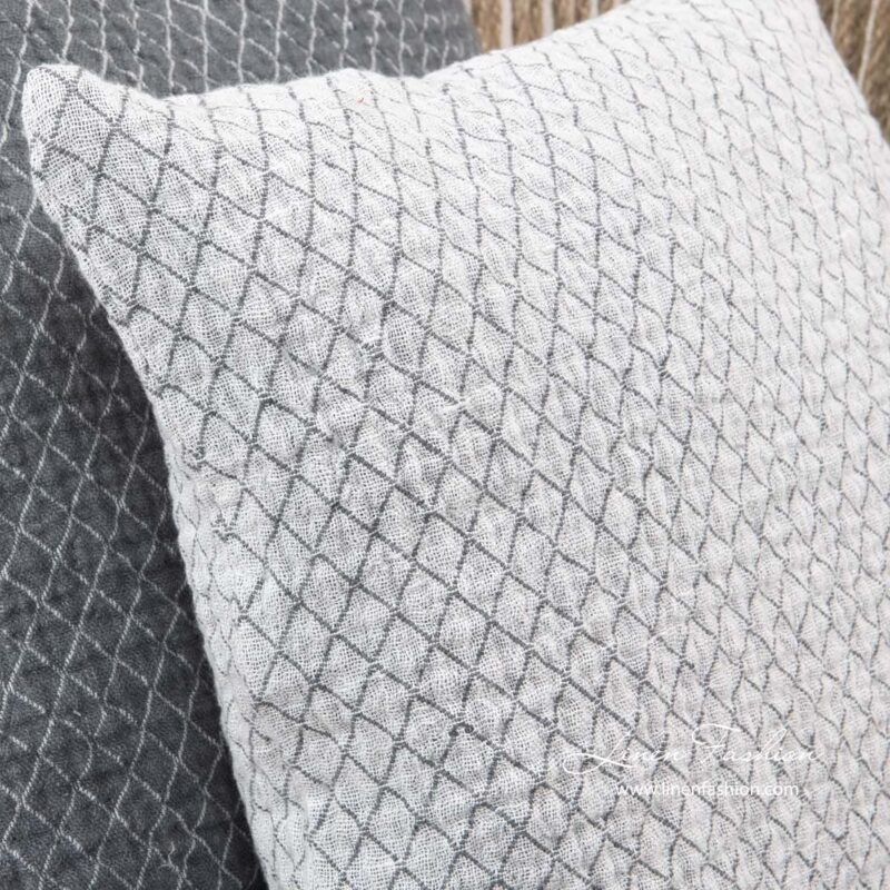 White linen cushion cover, SIENNA.
