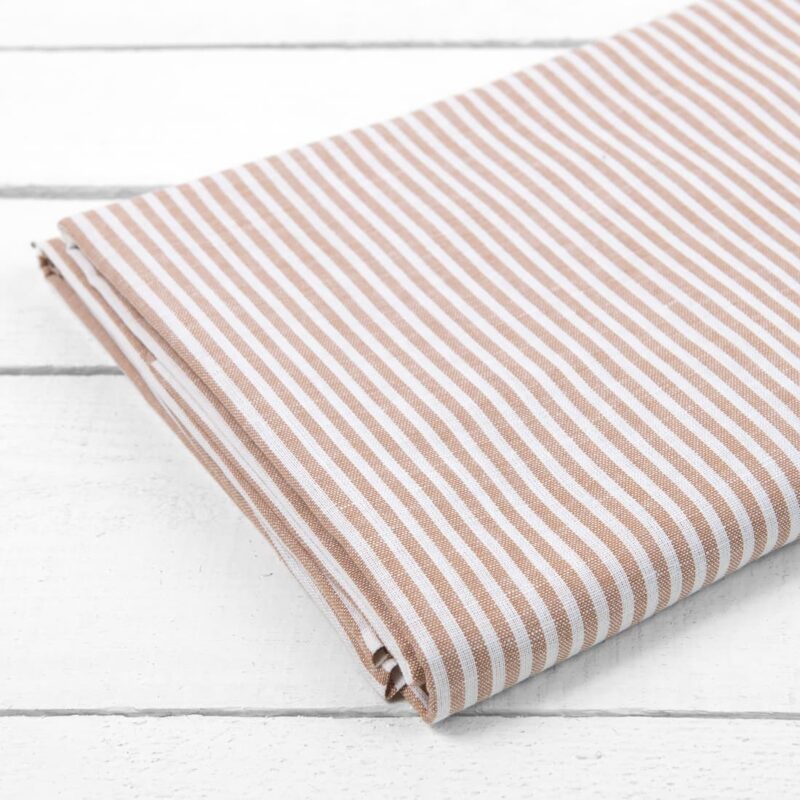 linen cotton striped brown flat sheet, not washed