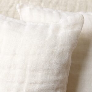 white linen cushion covers, with zipper