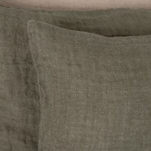 green linen cushion cover with zipper
