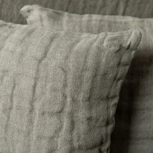grey linen cushion cover with zipper