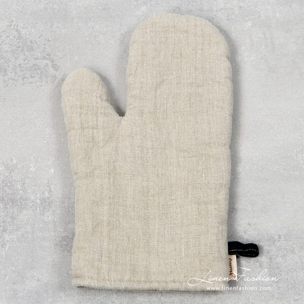 Grey linen oven glove, Jazz.