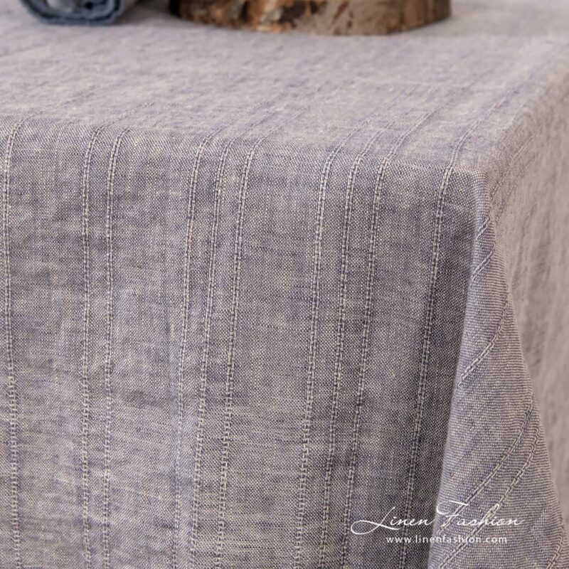 Violet coloured tablecloth.