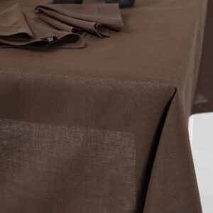 brown linen tablecloth, not washed.