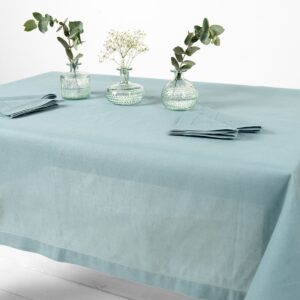linen cotton aqua tablecloth not washed