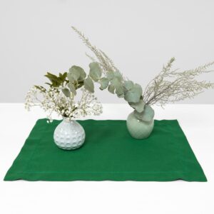 Linen cotton emerald green placemat