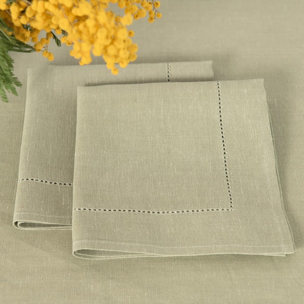 Linen cotton light green napkin