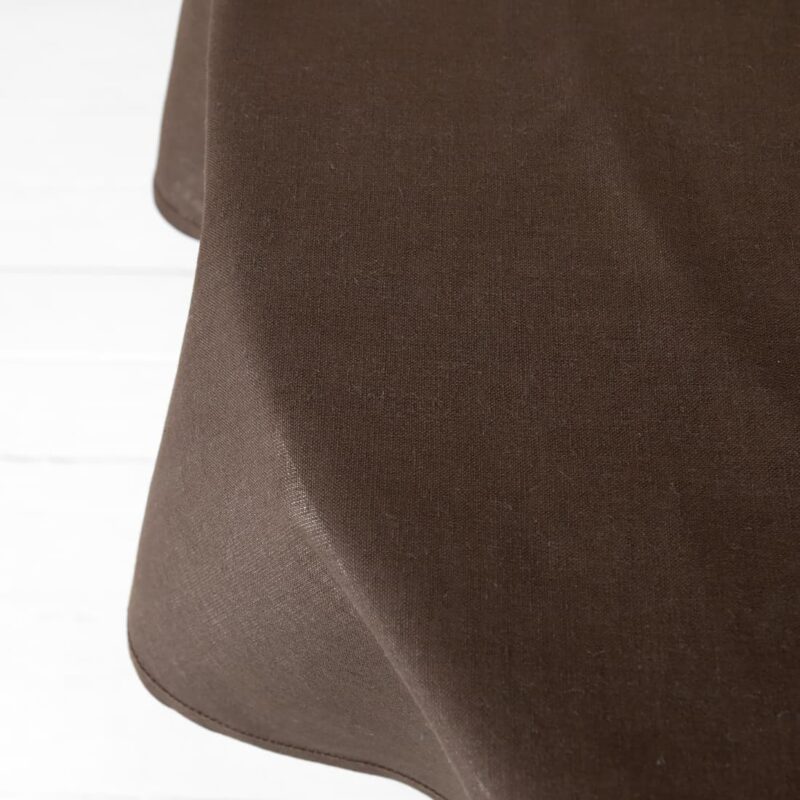 brown round tablecloth linen, also in oval size.