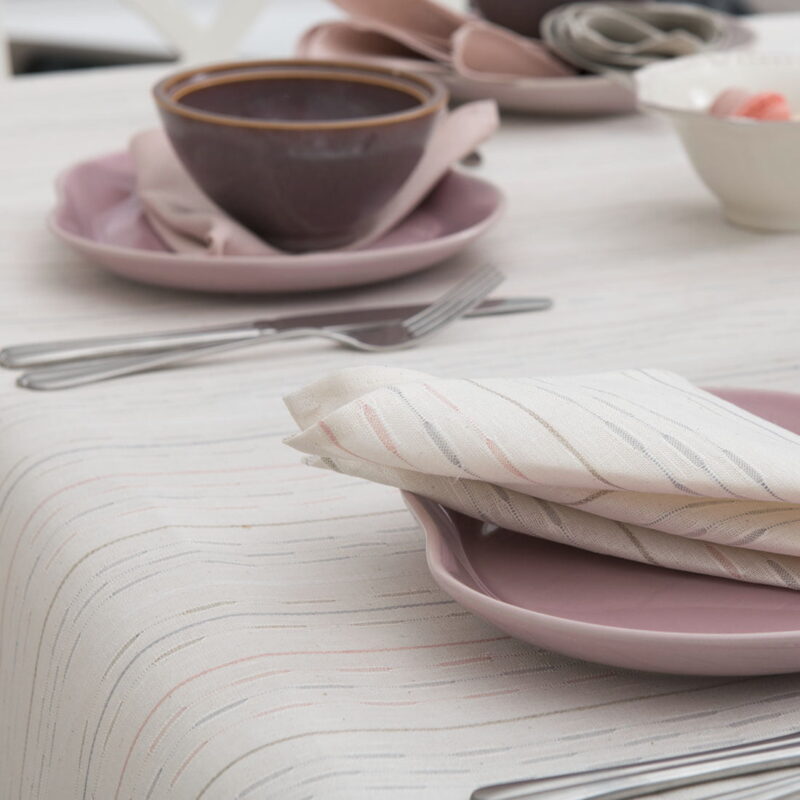 Riga white tablecloth on table
