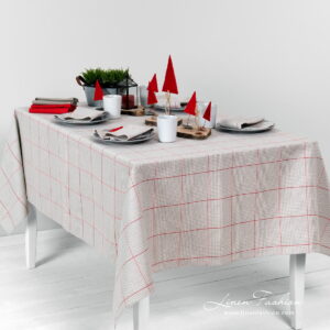 Glen check pattern grey tablecloth