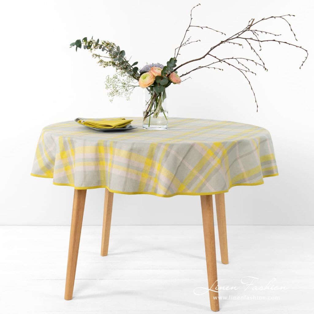 LOZANA round (oval) linen tablecloth