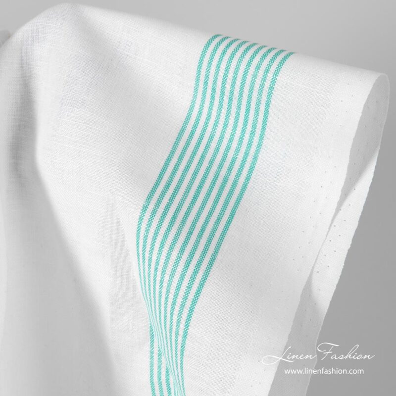 Narrow fabric with green stripes