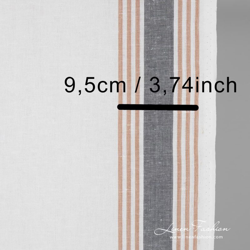 Striped off white fabric.