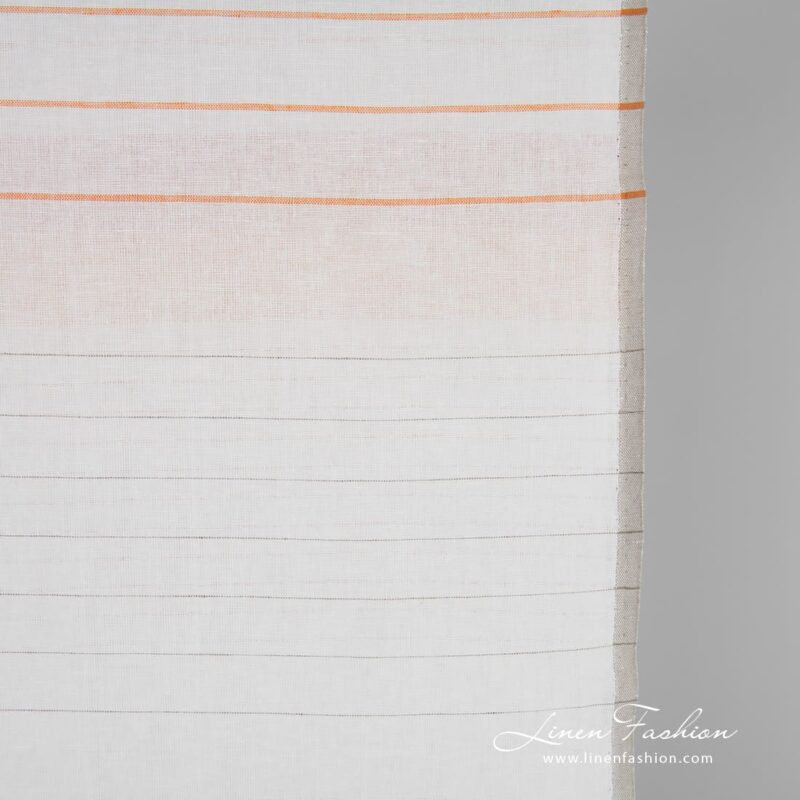 Linen cotton fabric with horizontal stripes
