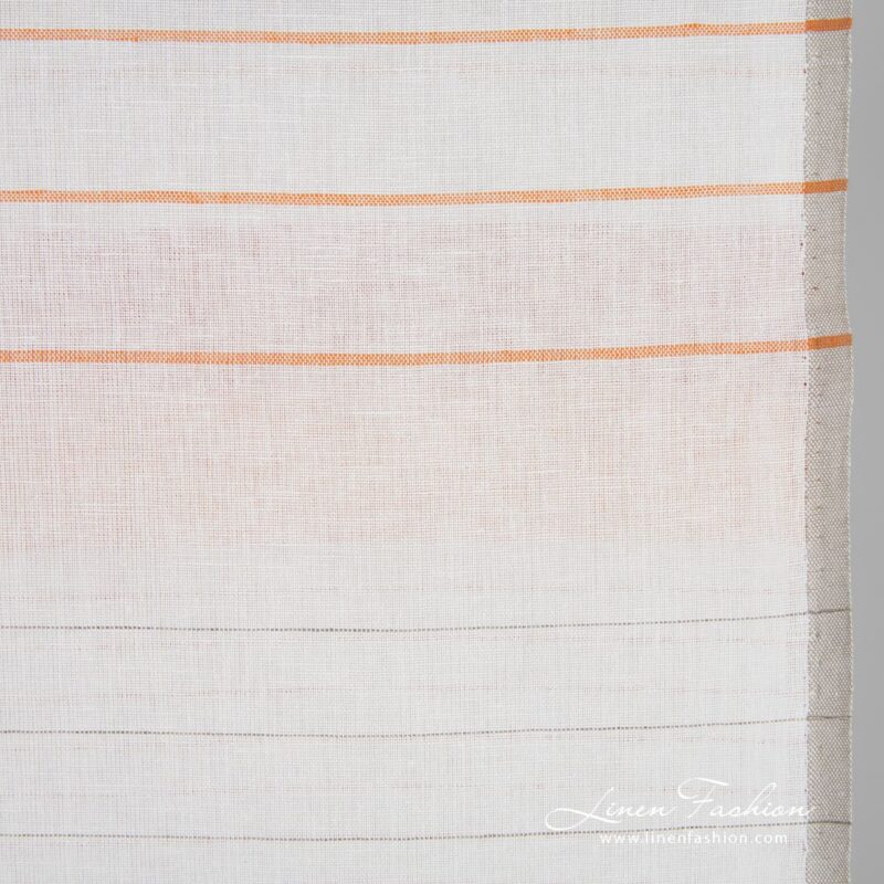 Linen cotton fabric with horizontal stripes, for kitchen towels