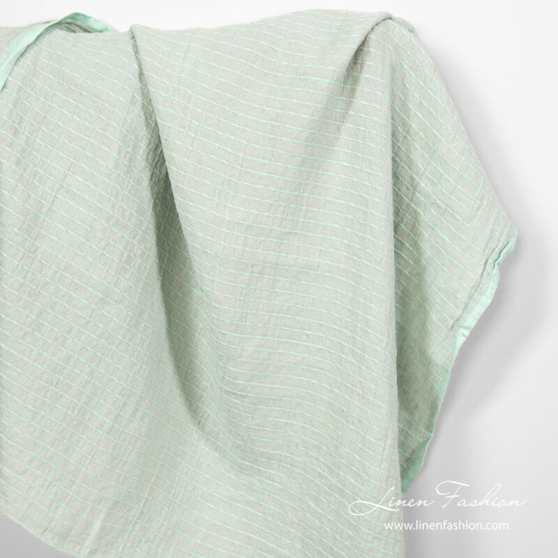 Patterned 100% linen fabric