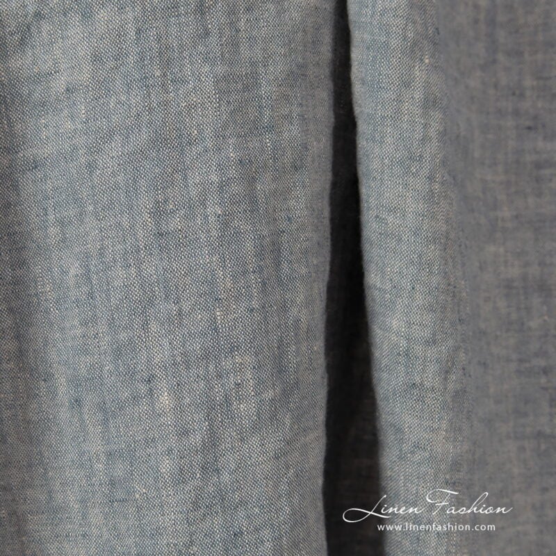linen sand blue fabric width 145cm.