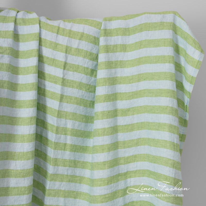 blue green striped linen, washed.