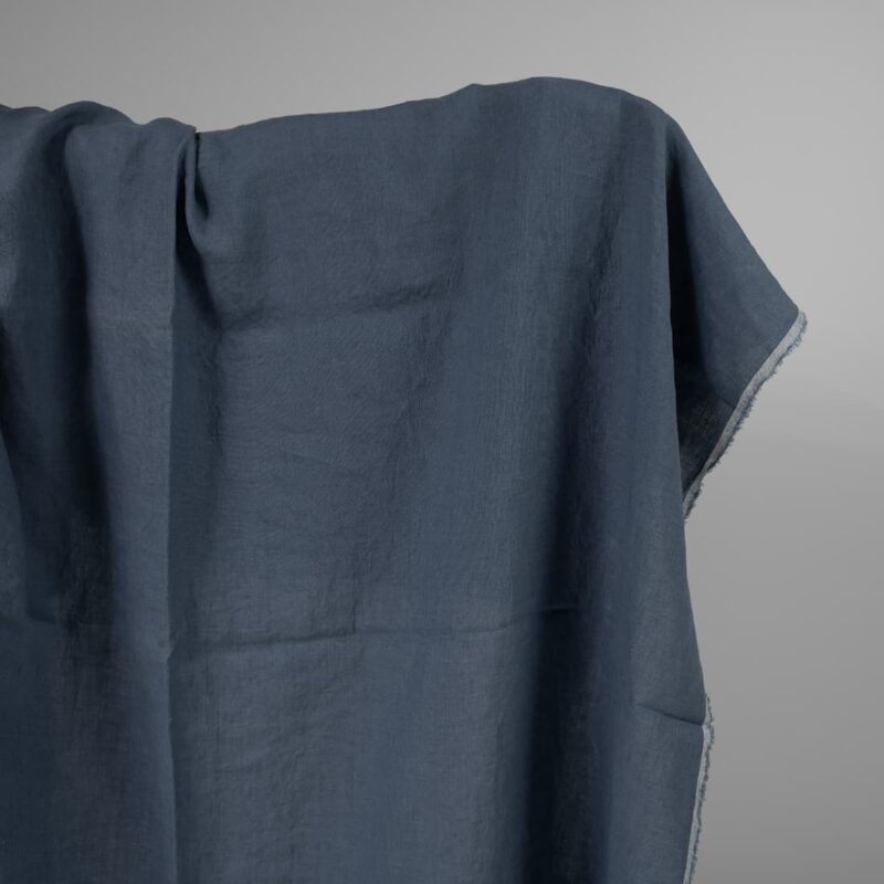 jeans blue linen washed fabric