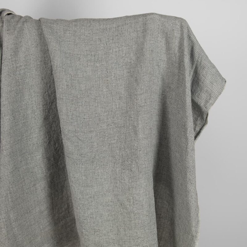 Linen fabric washed dark grey colour