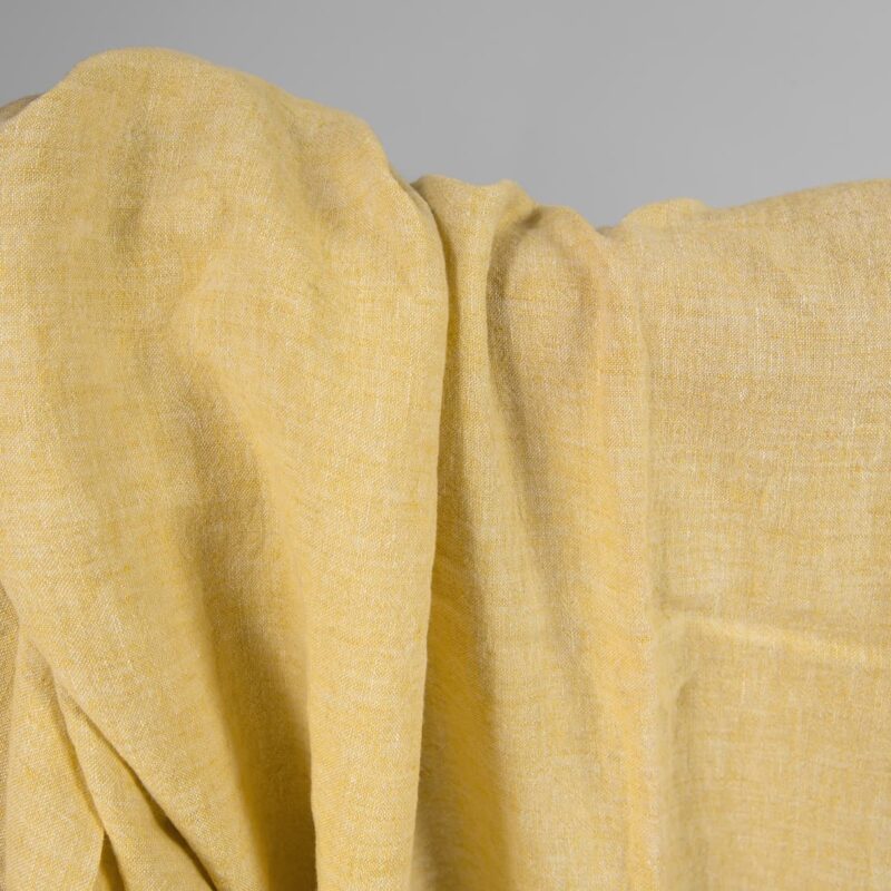 wide washed linen yellow fabric 285cm.