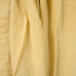 wide washed linen yellow fabric for bedlinen