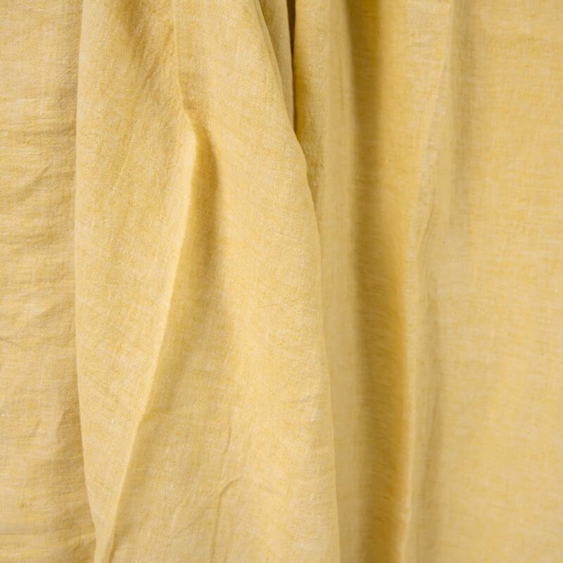 wide washed linen yellow fabric for bedlinen