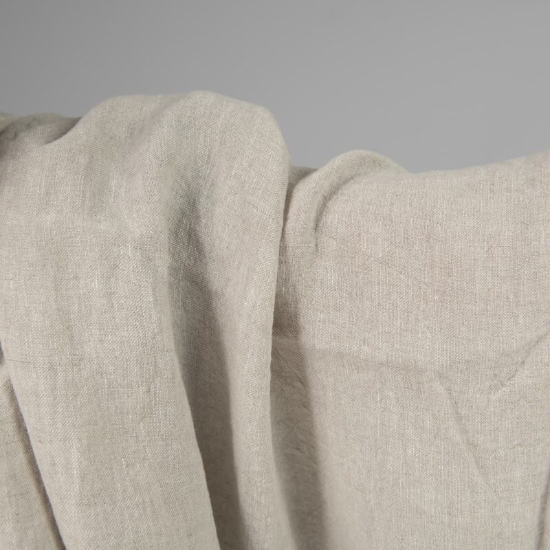 wide linen washed beige fabric for bedlinen