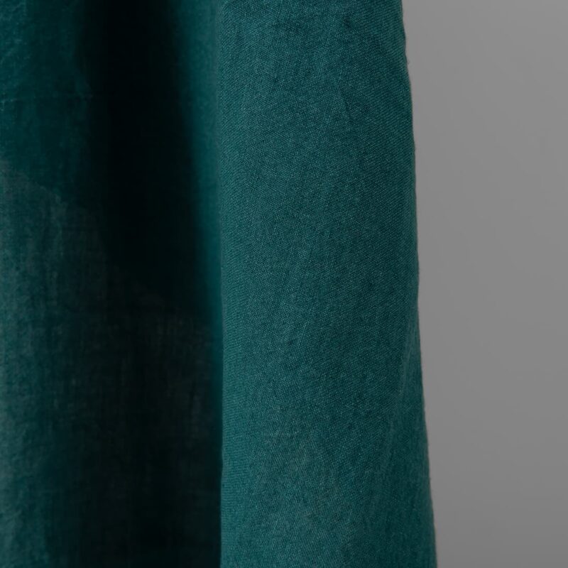 wide washed turquoise linen fabric, for bedlinen