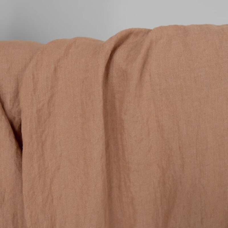 Washed linen fabric light clay colour product photo