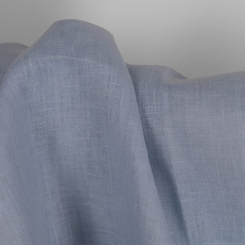 Linen fabric in plain greyish blue colour texture