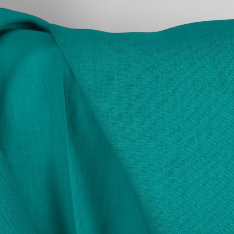 Linen fabric in tile blue colour texture