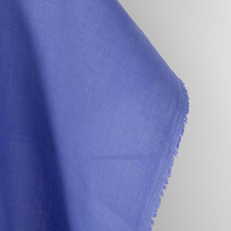 Linen fabric plain deep periwinkle, medium weight fabric