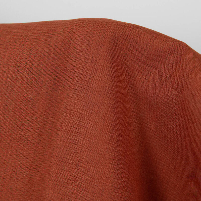 Linen fabric warm brown colour, plain weave