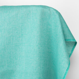 Tkanina lniana gładka jasna turkusowa zieleń
