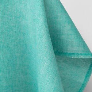 Tkanina lniana gładka jasna turkusowa zieleń