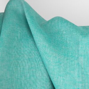 Tkanina lniana gładka jasna turkusowa zieleń