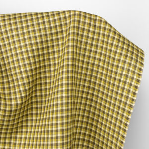 Tkanina lniana w żółto-zieloną kratkę