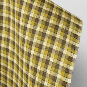 Tkanina lniana w żółto-zieloną kratkę