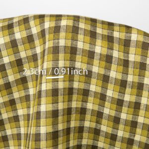 Tkanina lniana w żółto-zieloną kratkę