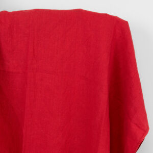 Tkanina lniana kardynalska czerwień, prana